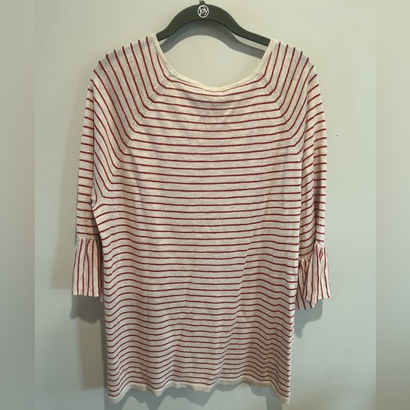 J.Jill Linen Blend Sweater with Flounce Sleeve size XL - Picture 5 of 8